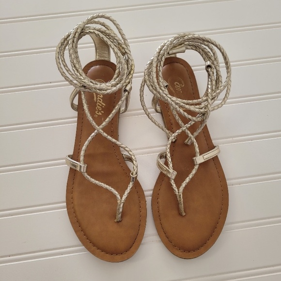 CANDIE'S Gold/Silver Gladiator Sandals - Picture 3 of 8